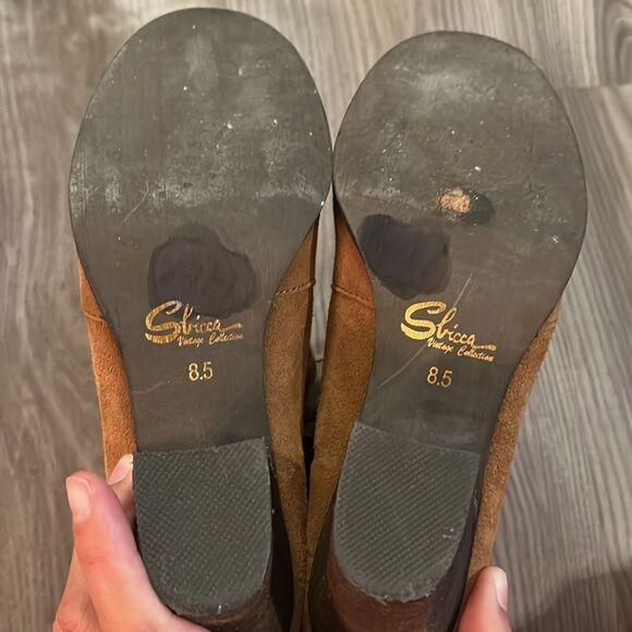 GENUINE SUEDE SBICCA VINTAGE COLLECTION FRINGE ANKLE BOOTIES LIKE NEW SIZE 8.5 - Picture 10 of 12